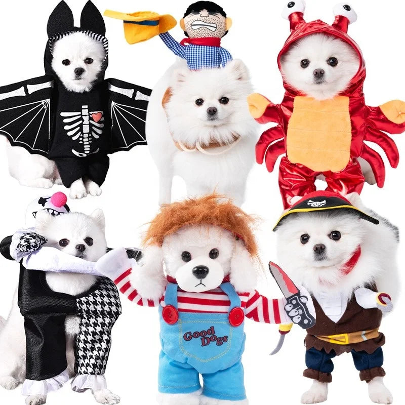 Best Selling Funny Halloween/Christmas Fun Dog Suit Funny Knife-themed Dress Pets Small Size XL Winter Polyester Modern Shirt