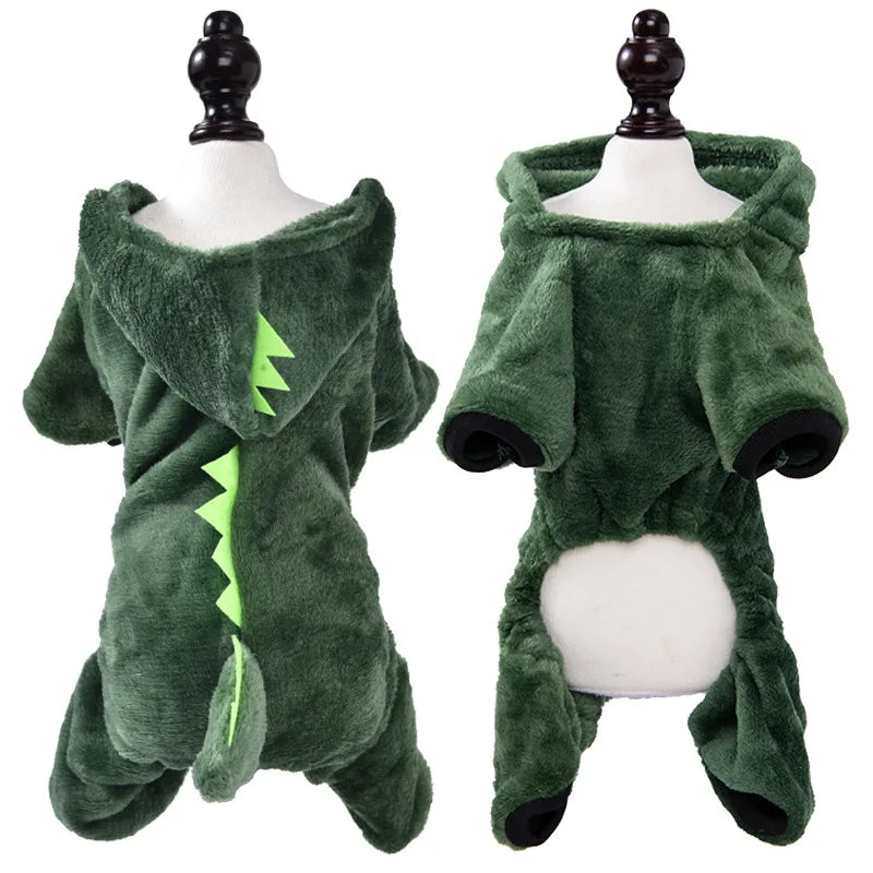 Autumn and Winter Warm Thick Coral Fleece Dog Clothes – Animal Pattern Puppy Pet Costume for Teddy Corgi Cats