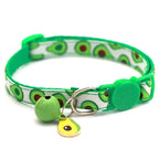 Digital Print Fruit Themed Pet Cat Collar Printed Fruit Pendant Bell Adjustable Buckle Collar for Cats and Small Dogs