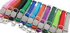 Reflective Breakaway Cat Collars Bells Adjustable Nylon Cotton Padded Striped Collars for Small Cats/Dogs 5 Bright Colors