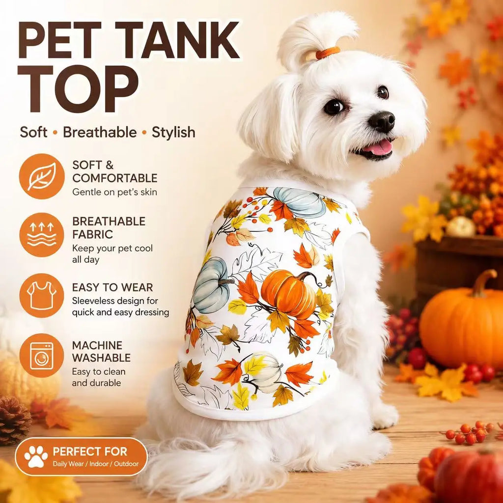 Small dog pet clothing Teddy bear dog summer vest Thanksgiving multi-color anti-shedding pet clothes