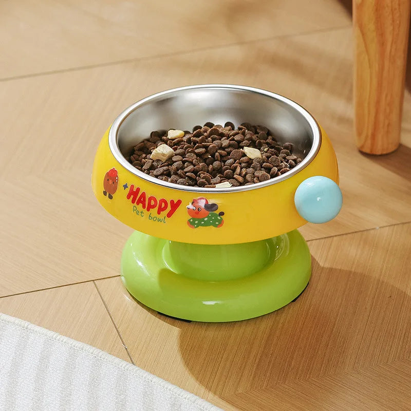 Stainless Steel Cat Bowls Not Easy Tip Over Non-Slip Explosive Stainless Steel Dog Tableware Protection Cervical Vertebra
