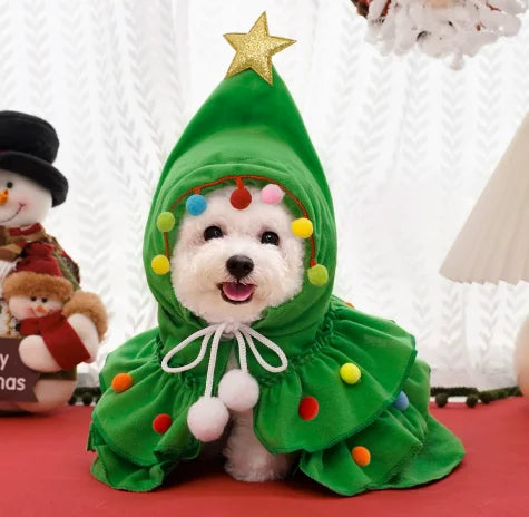 Luxury Christmas Pet Dog Cape Cute Festival Puppy Costume Soft Fabric Eco-Friendly Holiday Party Outfit for Small Medium Dogs
