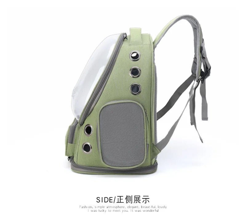 Portable Eco-friendly Oxford Zipper Space Capsule Backpack Transparent Cover Dual Shoulder Pet Bag Outdoor