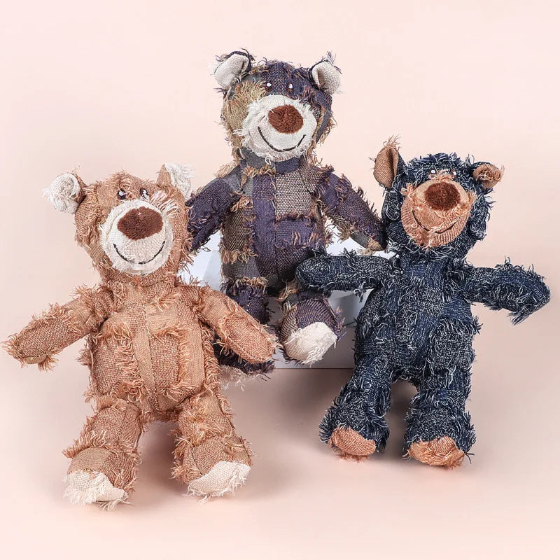 Pet Toys Bite Resistant Plush Toys Dogs Chew Hard Grind Teeth Clean Teeth Bite Resistant Beggar Bear Dog Toys