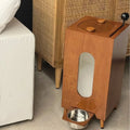Wooden Pet Feeder Food Dispenser Large Capacity Suitable Cats Dogs Moisture Proof Healthy Manual Portion Control