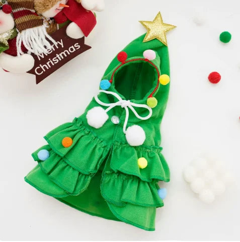 Luxury Christmas Pet Dog Cape Cute Festival Puppy Costume Soft Fabric Eco-Friendly Holiday Party Outfit for Small Medium Dogs