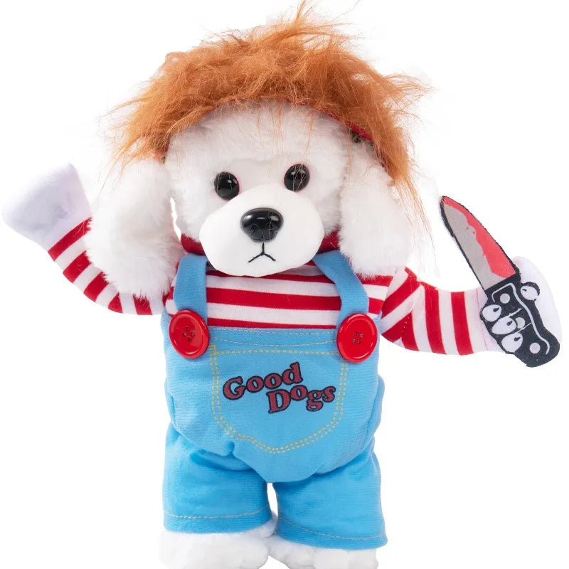 Best Selling Funny Halloween/Christmas Fun Dog Suit Funny Knife-themed Dress Pets Small Size XL Winter Polyester Modern Shirt