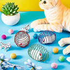 Stainless Steel Animal Pattern Cat Toy Pet Supplies cat Toys Spring Cage cat Self Fun Tumbler Ball Teaser Stick
