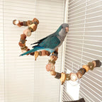 Parrot Prickly Ash Wood Nuts Chew Toys Original Wooden Block Gnawing Skewer Climbing Ladder Grinding Beak Bird Toy