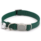 Reflective Breakaway Cat Collars Bells Adjustable Nylon Cotton Padded Striped Collars for Small Cats/Dogs 5 Bright Colors
