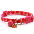 Digital Print Fruit Themed Pet Cat Collar Printed Fruit Pendant Bell Adjustable Buckle Collar for Cats and Small Dogs