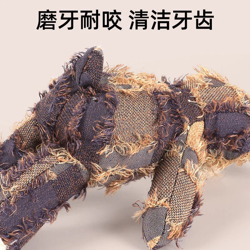 Pet Toys Bite Resistant Plush Toys Dogs Chew Hard Grind Teeth Clean Teeth Bite Resistant Beggar Bear Dog Toys