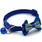 Adjustable Bowknot Pet Collar Polyester Buckle Closure with Bell Solid Color for Cats Small Pets