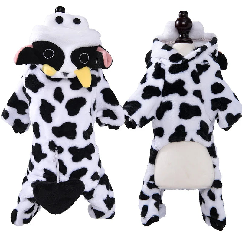 Autumn and Winter Warm Thick Coral Fleece Dog Clothes – Animal Pattern Puppy Pet Costume for Teddy Corgi Cats