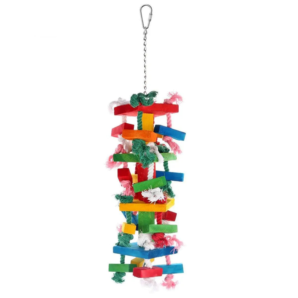 Bird Toys Large Medium-sized Diamond Gray Parrot Banana apple Skewers Gnawing Toys Wooden Colored Toys Bird Supplies