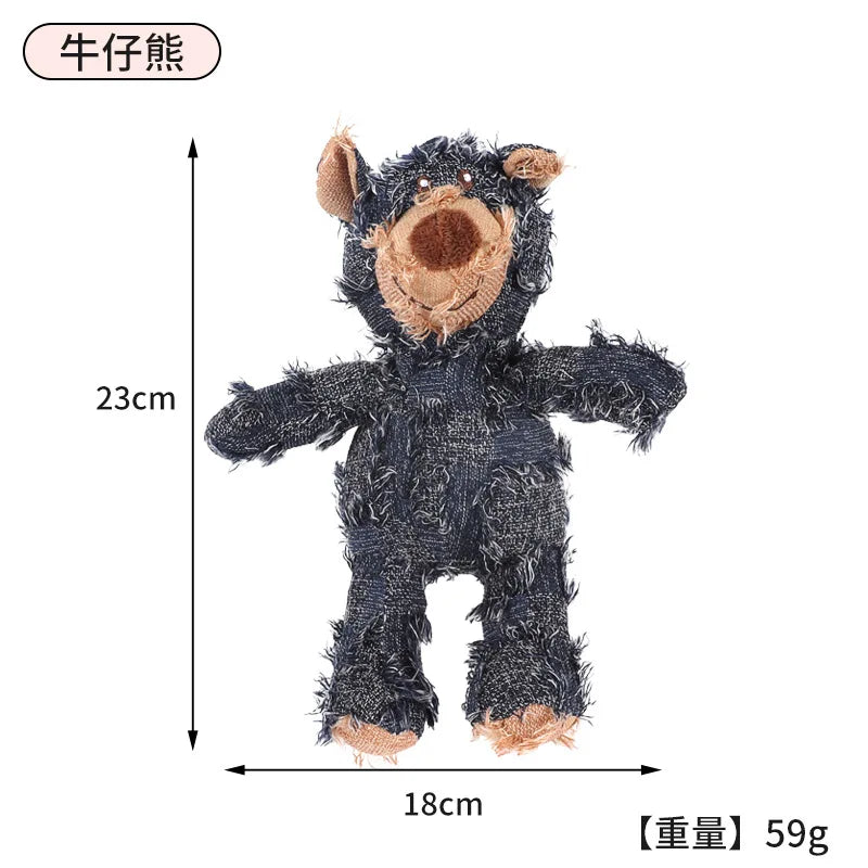 Pet Toys Bite Resistant Plush Toys Dogs Chew Hard Grind Teeth Clean Teeth Bite Resistant Beggar Bear Dog Toys