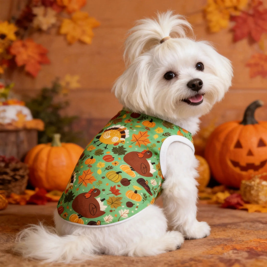Small dog pet clothing Teddy bear dog summer vest Thanksgiving multi-color anti-shedding pet clothes