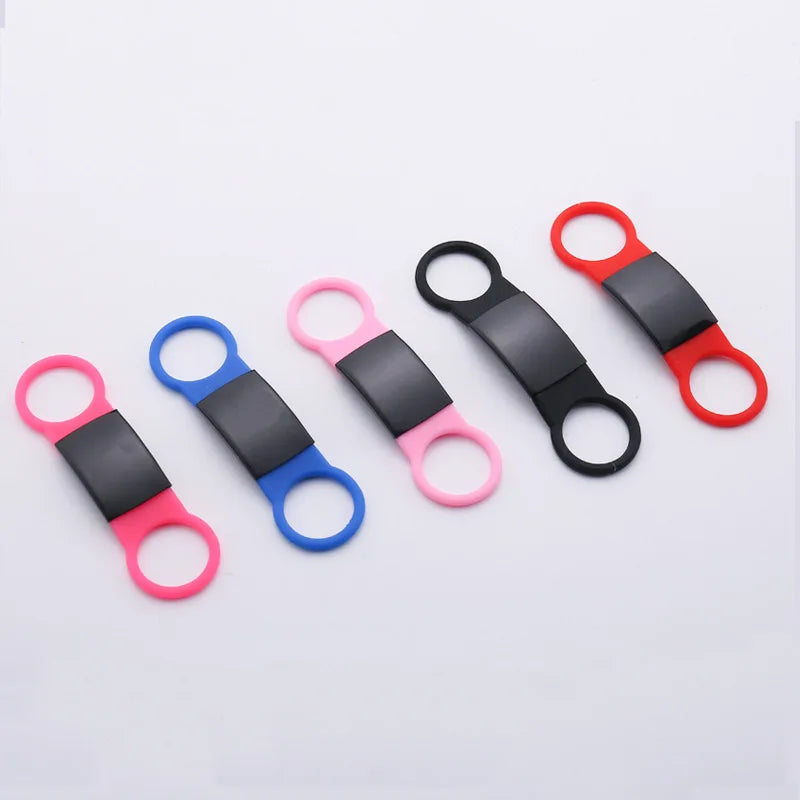 Pet Supplies Silicone Stainless Steel Metal Anti slip Laser ID Number Plate Titanium Steel Collar cat Tag Dog Tag