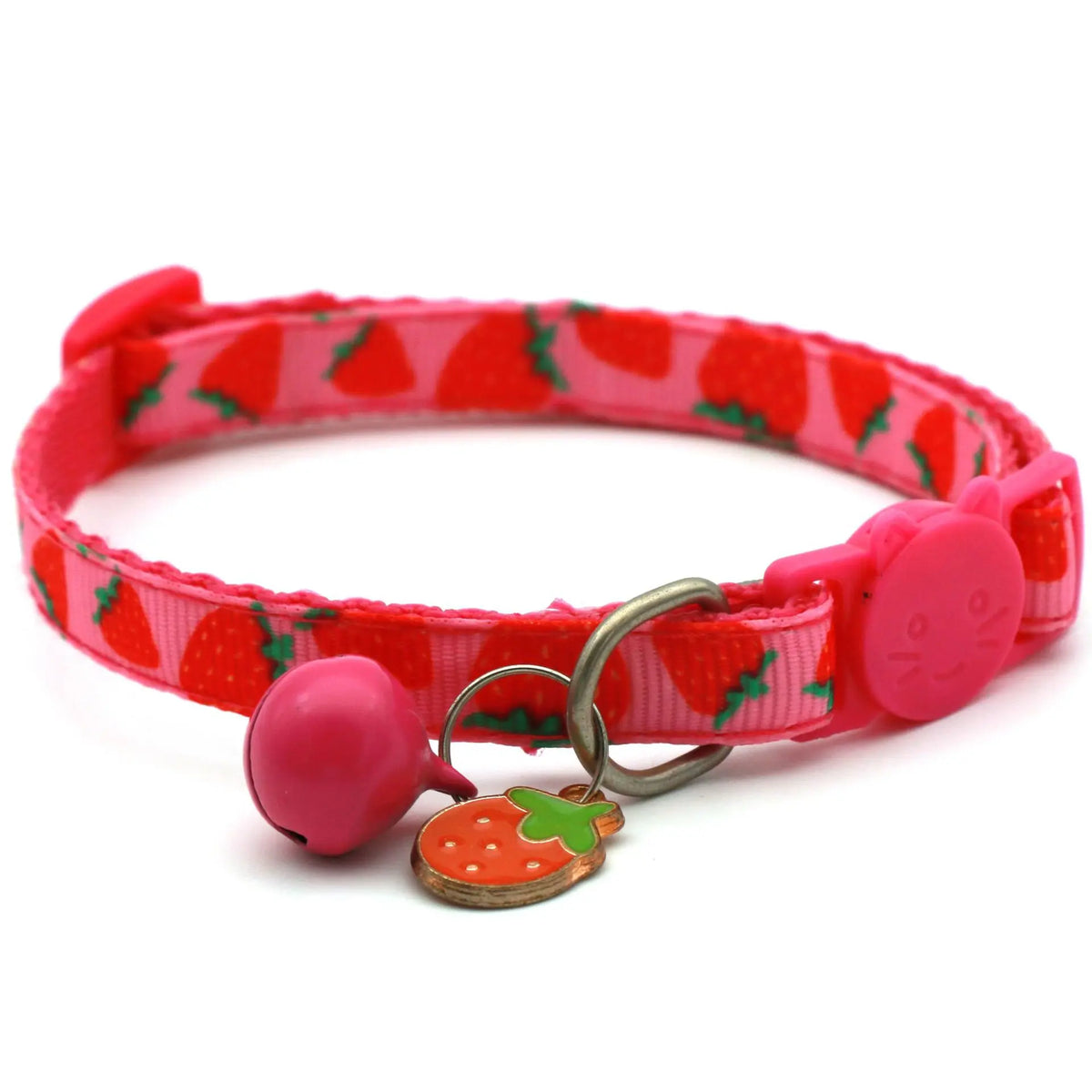Digital Print Fruit Themed Pet Cat Collar Printed Fruit Pendant Bell Adjustable Buckle Collar for Cats and Small Dogs