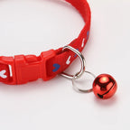 Cat Dog Outdoor Walking Accessories Three-Color Love Printed Patch Pet Collar Bell Cartoon Made Polyester Pet Outdoor