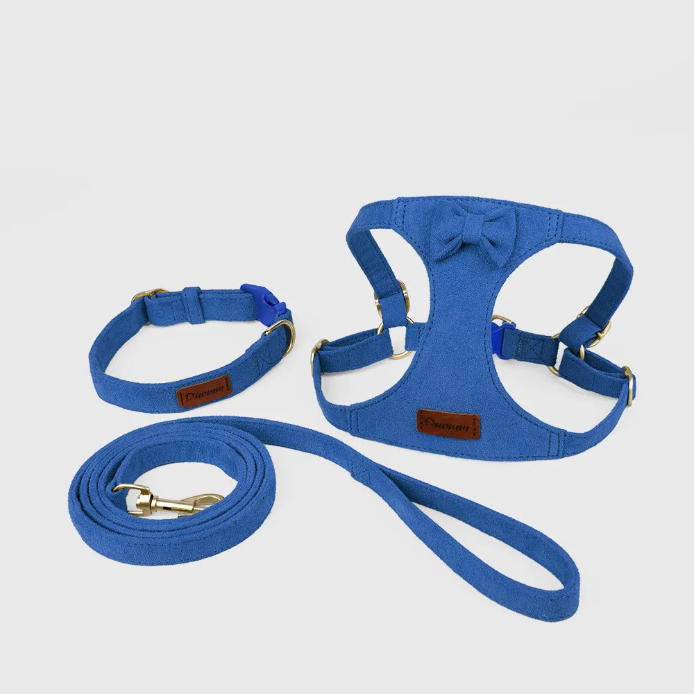 Pet Vest Chest Back Traction Rope Fashionable Three-Piece Chest Harness Dog Collar Dog Pet Supplies Outdoor Walking