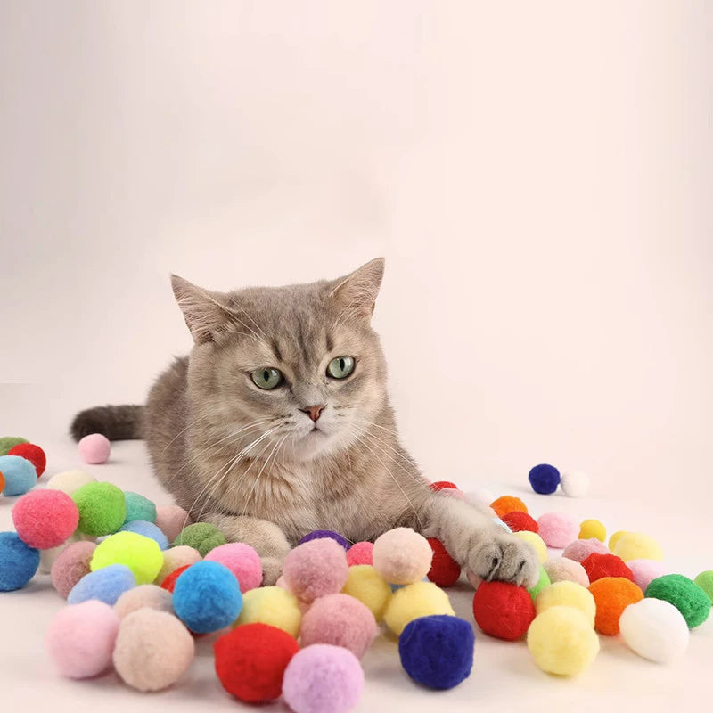 Interactive Plastic Cat Ball Launcher Gun Toy New Pet Supplies Self Fun Toys Interactive Colorful High Elasticity Wool Ball