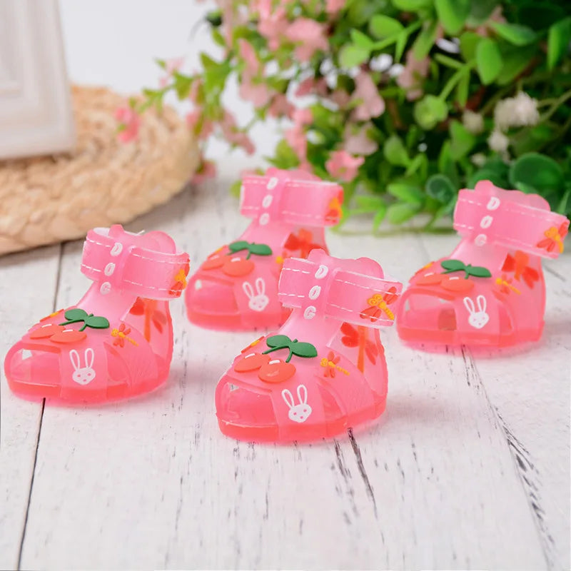 Dog Sandals Summer Shoes Cartoon Fashion Non-slip Breathable Waterproof Warmth Trendy Rain Shoes for Small Dogs