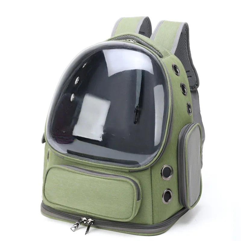 Portable Eco-friendly Oxford Zipper Space Capsule Backpack Transparent Cover Dual Shoulder Pet Bag Outdoor