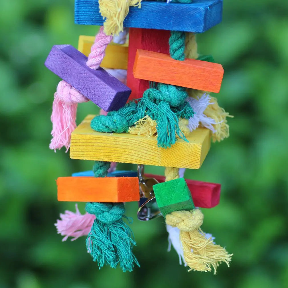 Bird Toys Large Medium-sized Diamond Gray Parrot Banana apple Skewers Gnawing Toys Wooden Colored Toys Bird Supplies