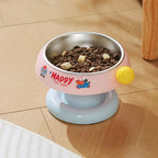 Stainless Steel Cat Bowls Not Easy Tip Over Non-Slip Explosive Stainless Steel Dog Tableware Protection Cervical Vertebra