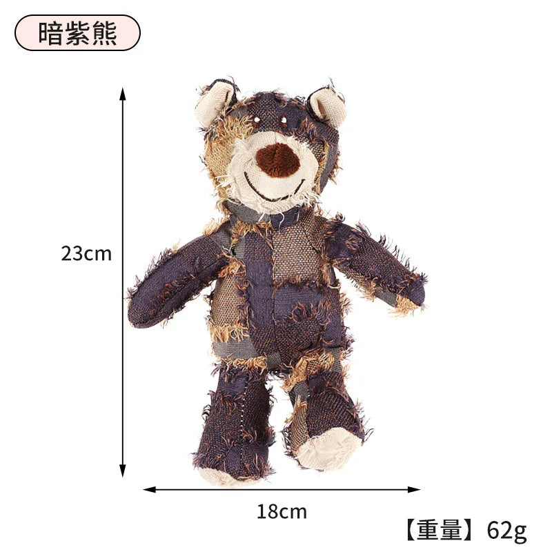 Pet Toys Bite Resistant Plush Toys Dogs Chew Hard Grind Teeth Clean Teeth Bite Resistant Beggar Bear Dog Toys