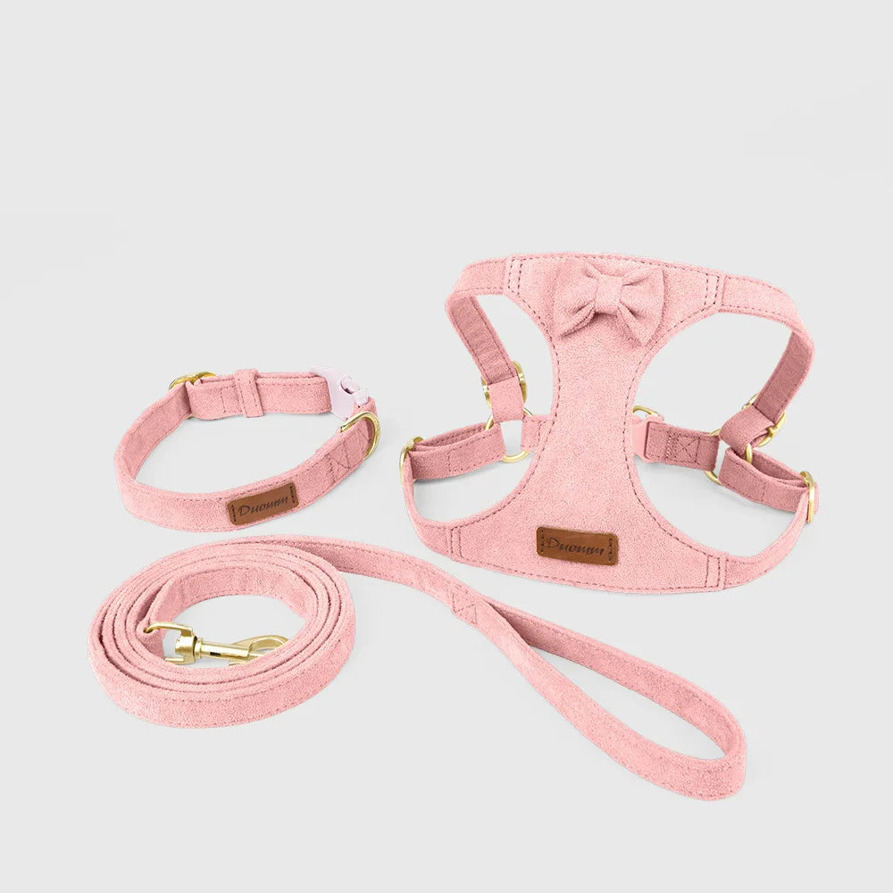 Pet Vest Chest Back Traction Rope Fashionable Three-Piece Chest Harness Dog Collar Dog Pet Supplies Outdoor Walking