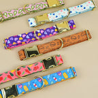 Luxury High Quality Soft Adjustable Dog Handmade Designer Pet Retractable Collar Heat Transfer Printing Pet Cute