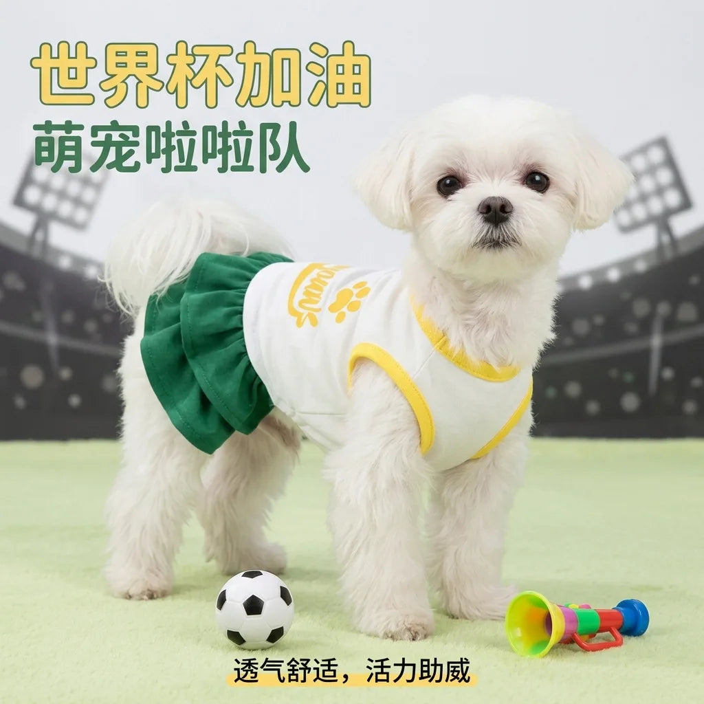 Pet Soccer Dress Summer Lightweight Breathable Sun Protection Small Breed Dogs Teddy Bichon Frise Edition