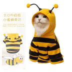 Cute Cat Themed Clothing Anti Fall Design Small Bee Shaped Pattern Pug Small Adorable Blue Cat Seasonal Pet Hoodie