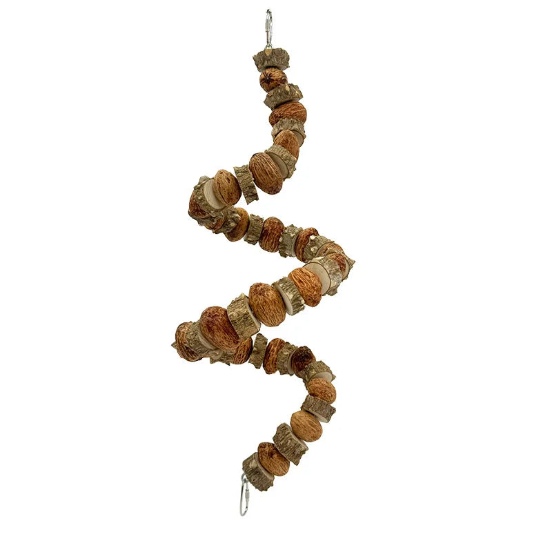 Parrot Prickly Ash Wood Nuts Chew Toys Original Wooden Block Gnawing Skewer Climbing Ladder Grinding Beak Bird Toy