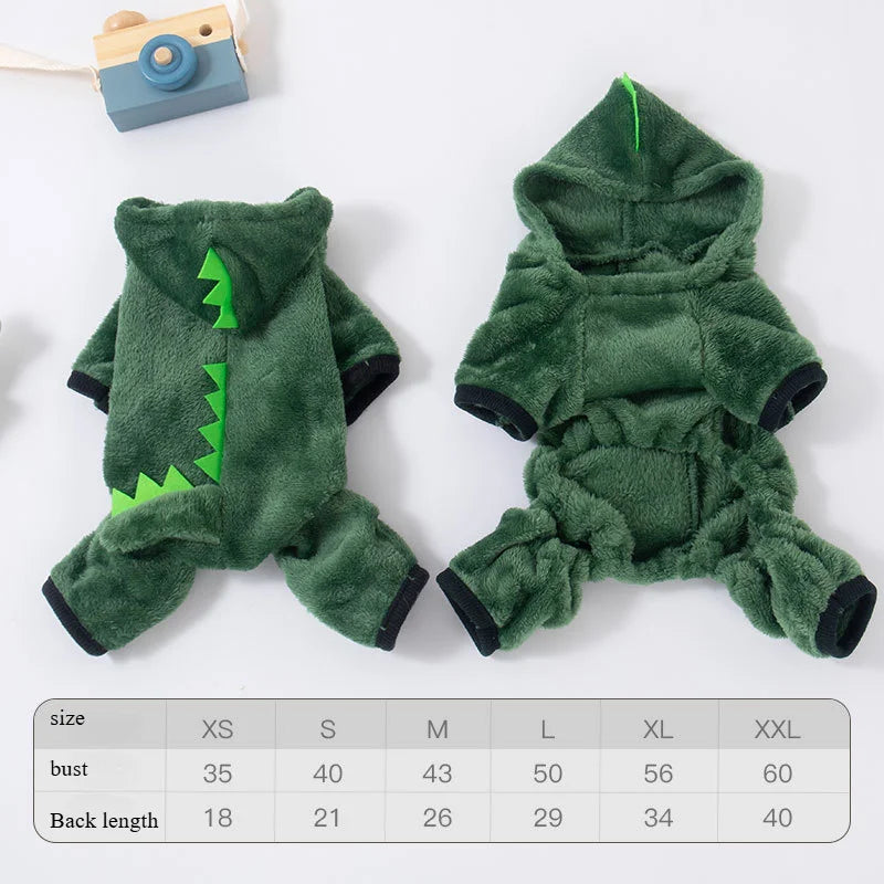 Autumn and Winter Warm Thick Coral Fleece Dog Clothes – Animal Pattern Puppy Pet Costume for Teddy Corgi Cats