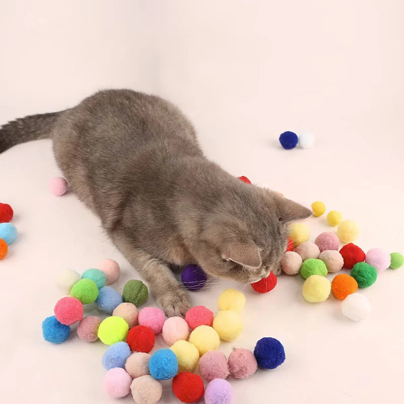 Interactive Plastic Cat Ball Launcher Gun Toy New Pet Supplies Self Fun Toys Interactive Colorful High Elasticity Wool Ball