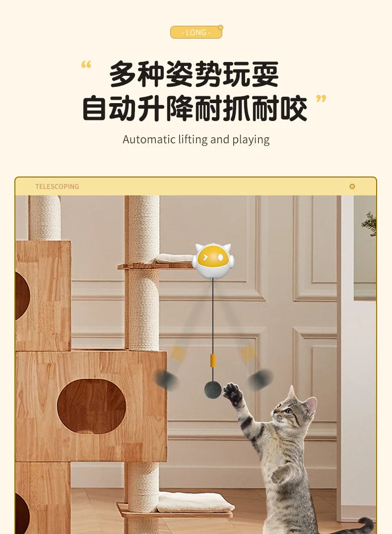 Pet Toys Automatic Lifting cat Teasing Ball Self Pleasure Relaxation Toy Ball Automatic Extension Retraction Cats