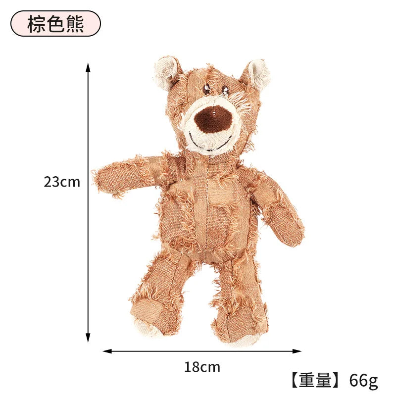Pet Toys Bite Resistant Plush Toys Dogs Chew Hard Grind Teeth Clean Teeth Bite Resistant Beggar Bear Dog Toys