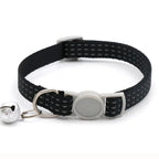 Reflective Breakaway Cat Collars Bells Adjustable Nylon Cotton Padded Striped Collars for Small Cats/Dogs 5 Bright Colors