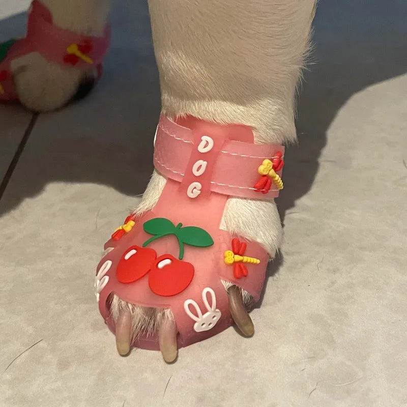 Dog Sandals Summer Shoes Cartoon Fashion Non-slip Breathable Waterproof Warmth Trendy Rain Shoes for Small Dogs