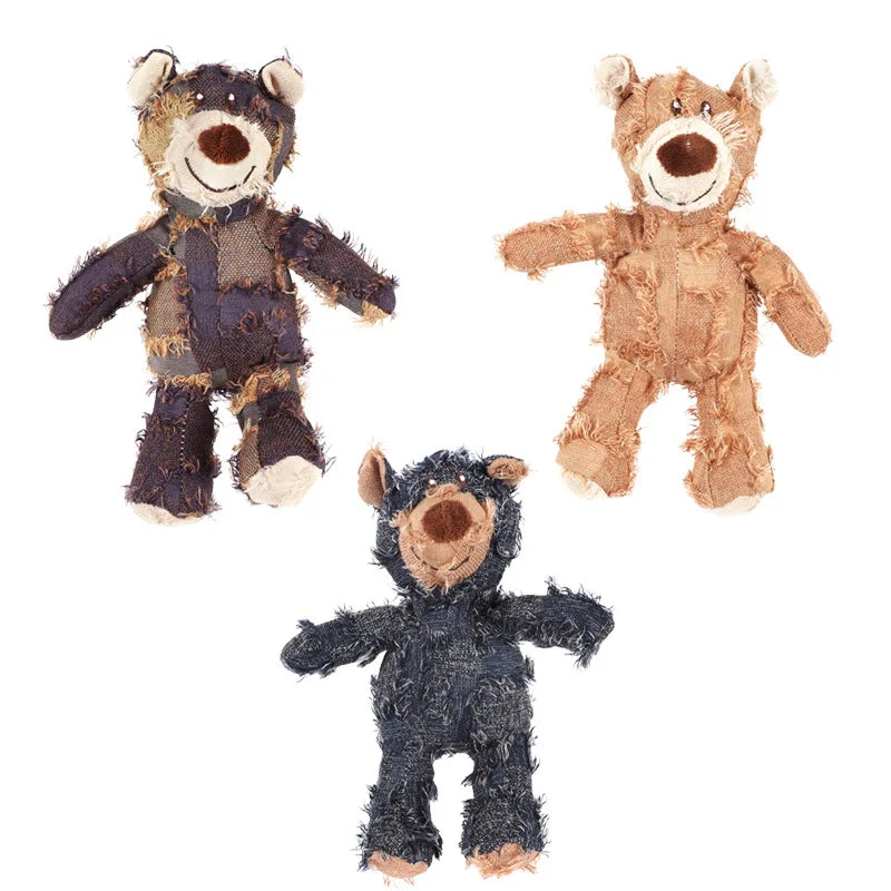Pet Toys Bite Resistant Plush Toys Dogs Chew Hard Grind Teeth Clean Teeth Bite Resistant Beggar Bear Dog Toys