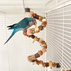 Parrot Prickly Ash Wood Nuts Chew Toys Original Wooden Block Gnawing Skewer Climbing Ladder Grinding Beak Bird Toy