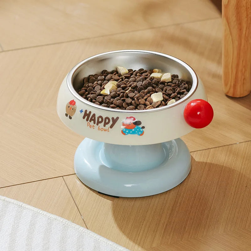 Stainless Steel Cat Bowls Not Easy Tip Over Non-Slip Explosive Stainless Steel Dog Tableware Protection Cervical Vertebra