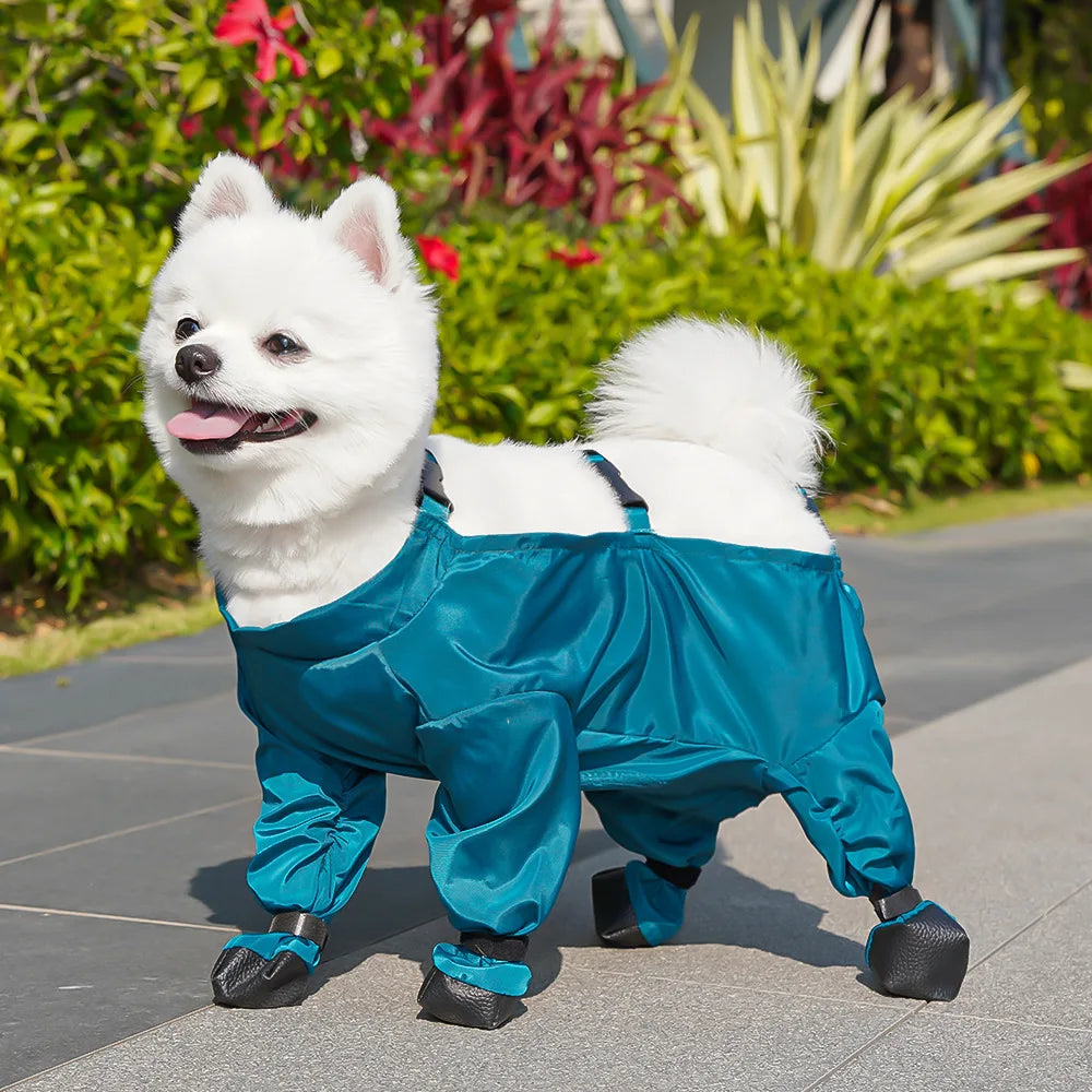 Pet Outings Belly Feet Dust-proof Pants Walking Dogs Waterproof Dirt Proof Knee Pads Four Legged Pants Rainy Dogs Clothing