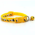 Applique Small Fish Gray and White Cat Head Dog Cat Collar Solid Color Nylon Cute Bell Buckle Print Design Classic Style