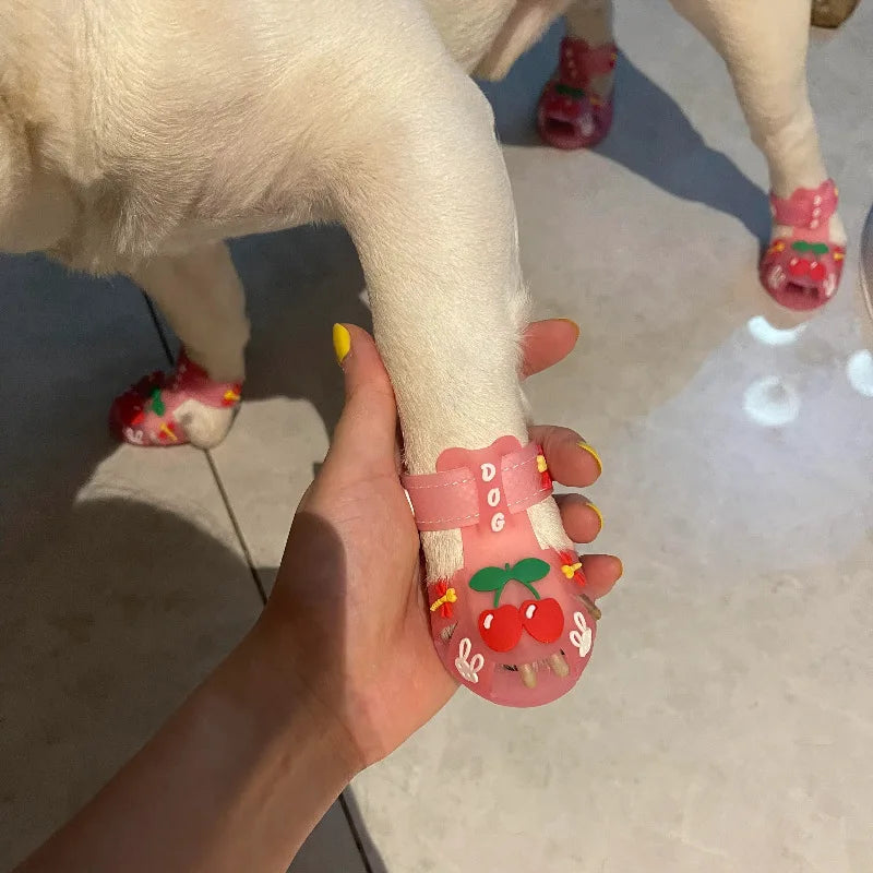 Dog Sandals Summer Shoes Cartoon Fashion Non-slip Breathable Waterproof Warmth Trendy Rain Shoes for Small Dogs