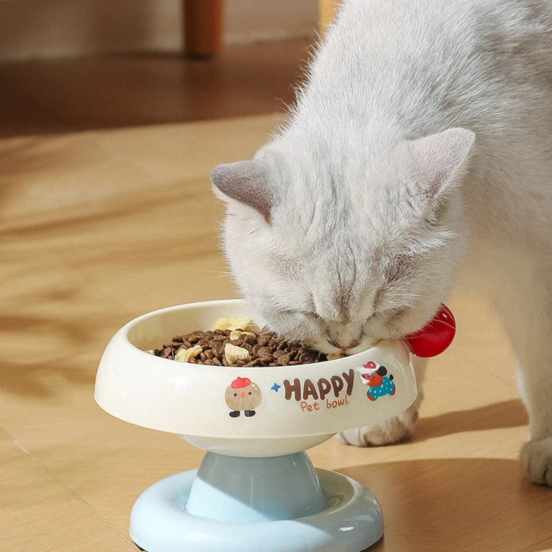Stainless Steel Cat Bowls Not Easy Tip Over Non-Slip Explosive Stainless Steel Dog Tableware Protection Cervical Vertebra